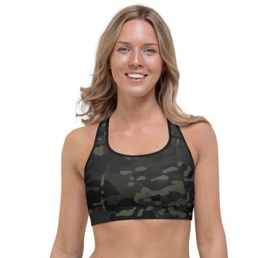 Black Multicam Sports Bra