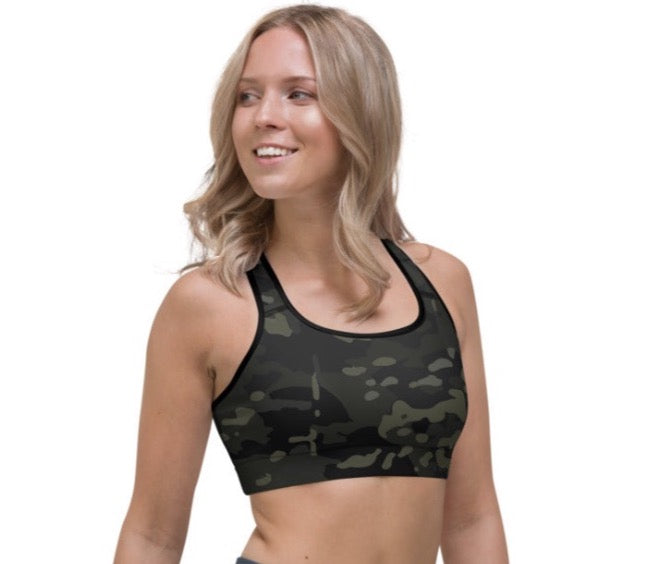 Black Multicam Sports Bra